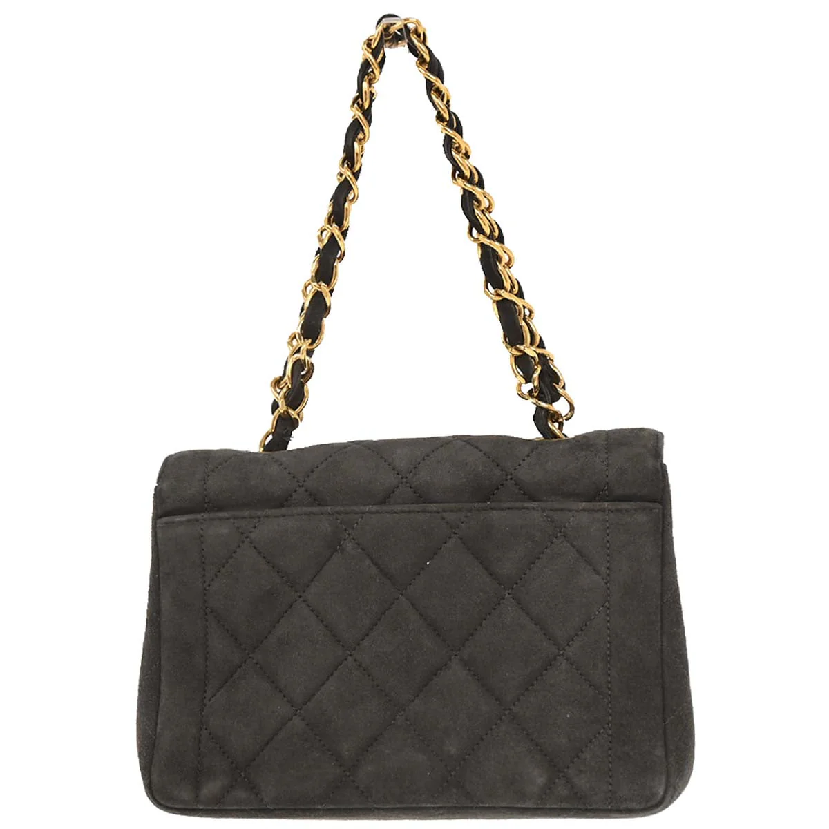 Chanel 1994-1996 Gray Suede Chain Handbag - Image 2