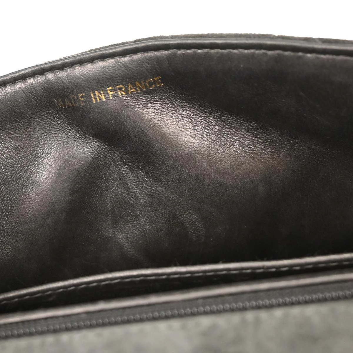 Chanel 1994-1996 Gray Suede Chain Handbag - Image 8