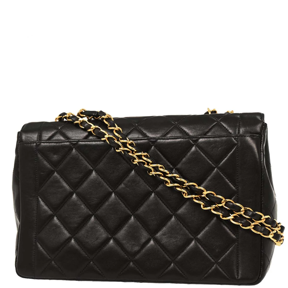 Chanel 1994-1996 Black Lambskin Single Flap Shoulder Bag - Image 2