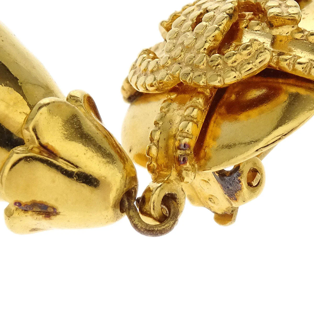 Chanel Dangle Earrings Clip-On Gold 97A - Image 2