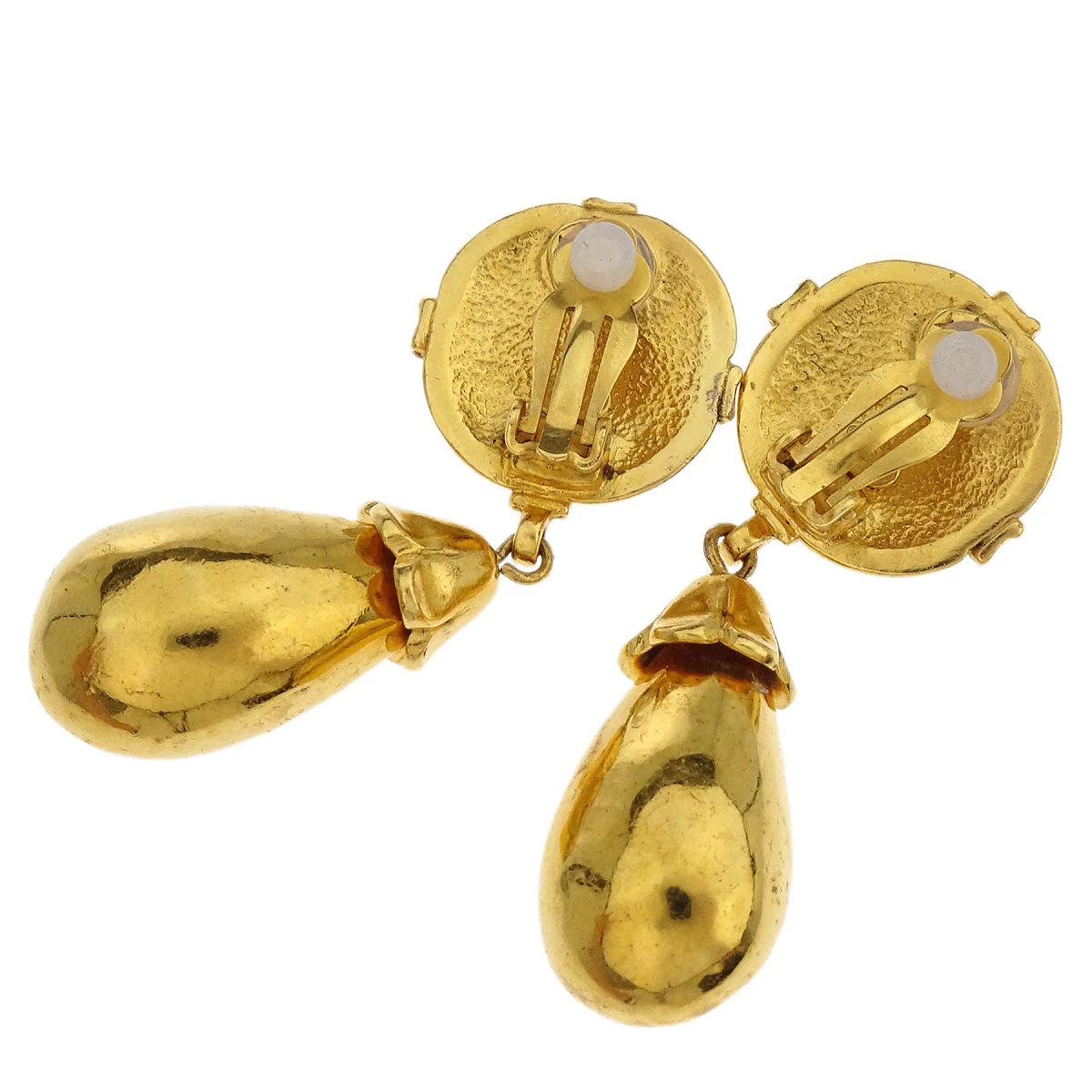 Chanel Dangle Earrings Clip-On Gold 97A - Image 3