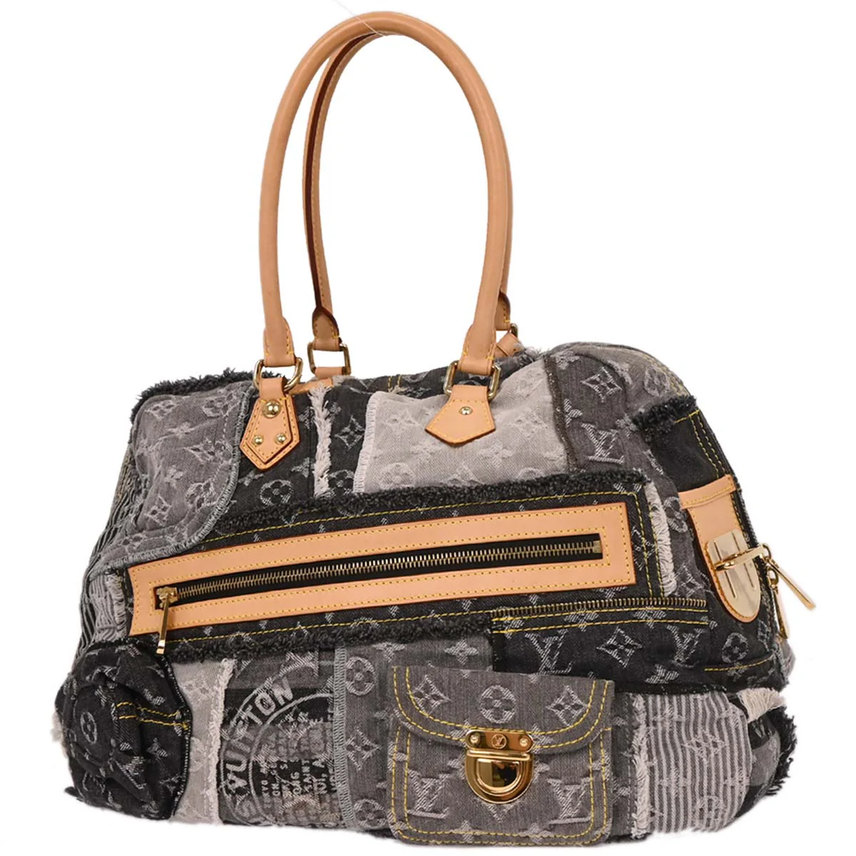 Louis Vuitton Monogram Denim Patchwork Bowly Shoulder Bag M95377 - Image 2