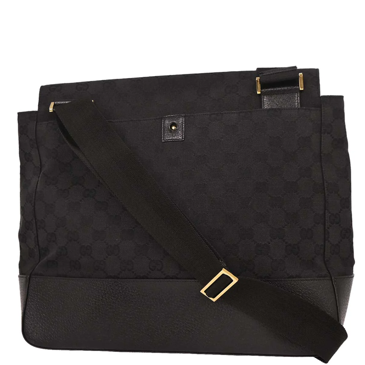 Gucci Black Canvas GG Messenger Shoulder Bag - Image 2