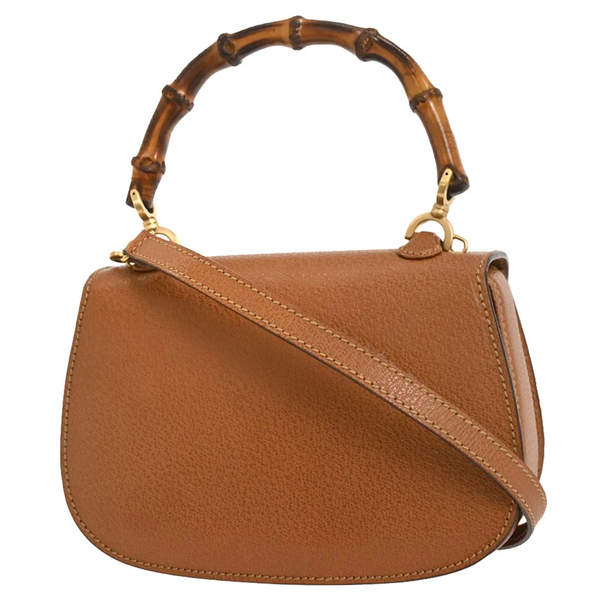 Gucci Brown Pigskin Bamboo 2way Shoulder Handbag - Image 2