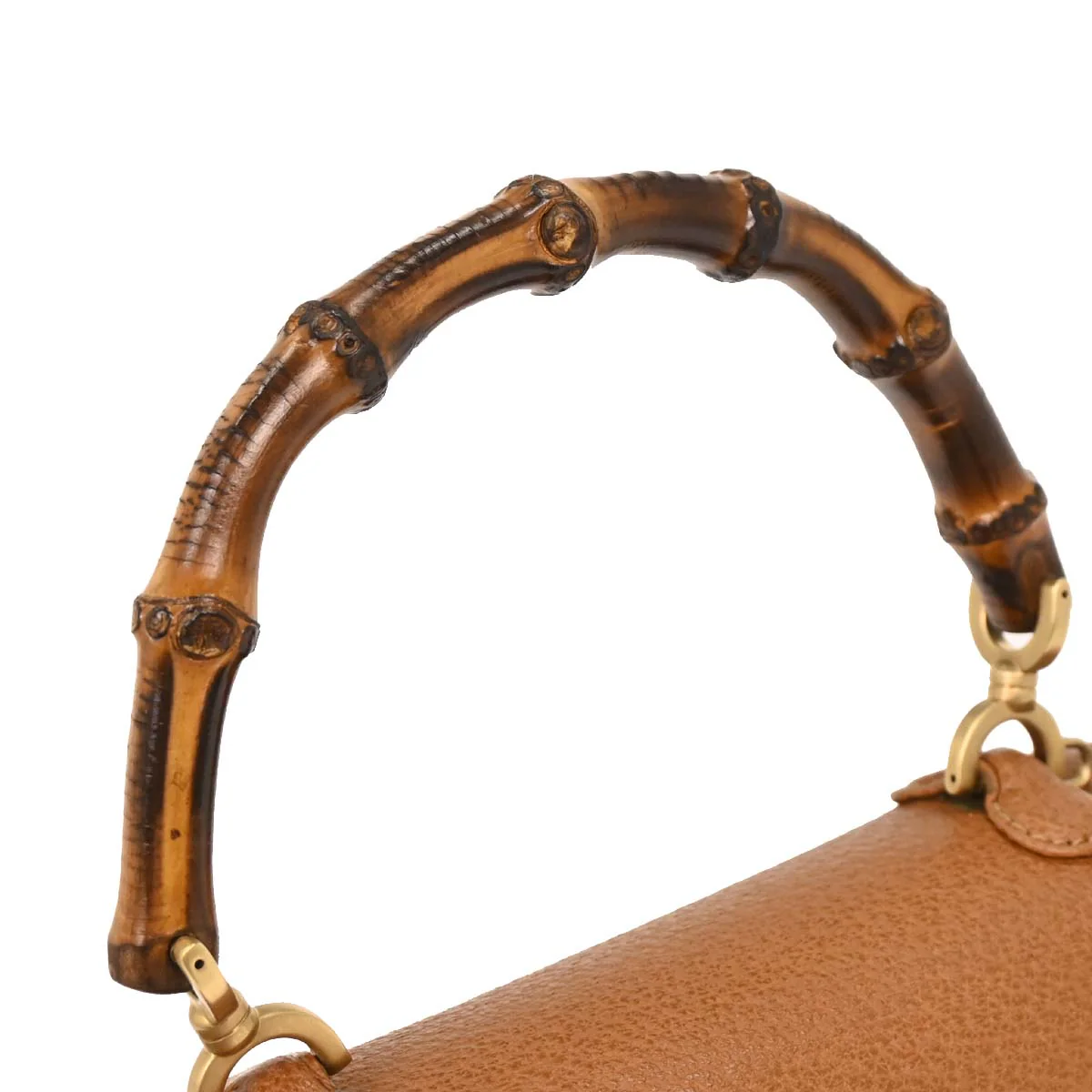 Gucci Brown Pigskin Bamboo 2way Shoulder Handbag - Image 4