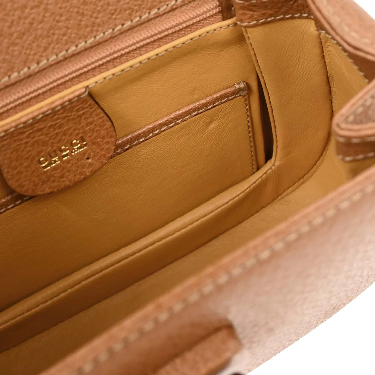 Gucci Brown Pigskin Bamboo 2way Shoulder Handbag - Image 7