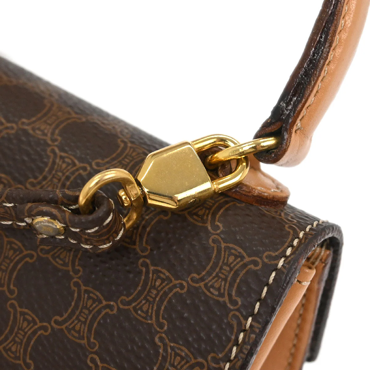 Celine Brown Macadam 2way Shoulder Handbag - Image 5