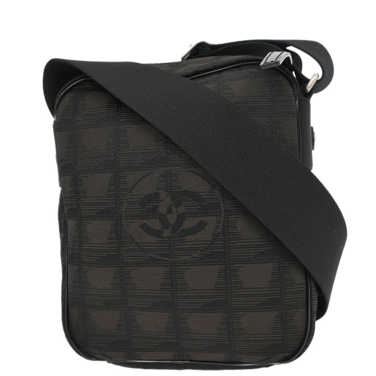 Chanel Dark Brown Jacquard Travel Line Shoulder Bag - Image 2