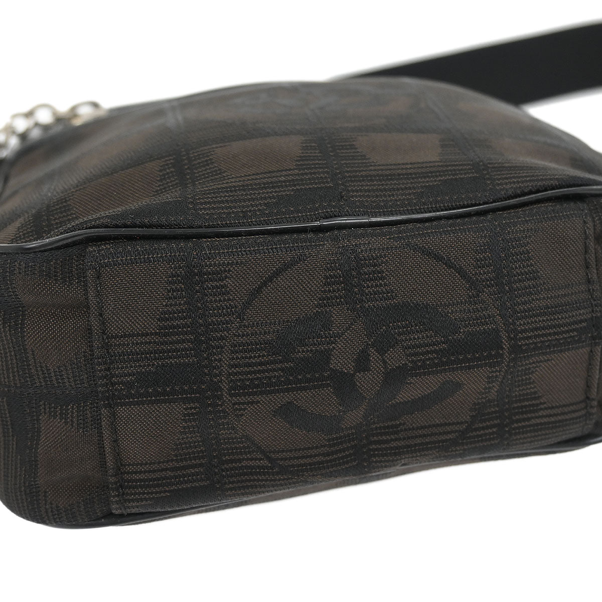Chanel Dark Brown Jacquard Travel Line Shoulder Bag - Image 3