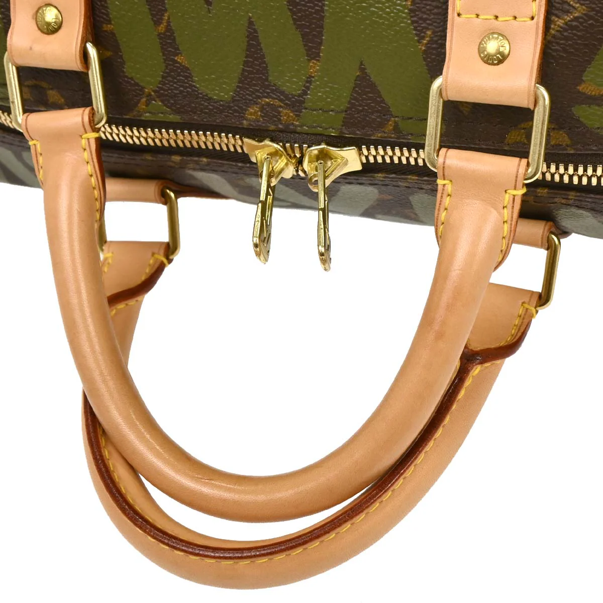Louis Vuitton Khaki Monogram Graffiti Keepall 50 Duffle Bag M92196 - Image 6