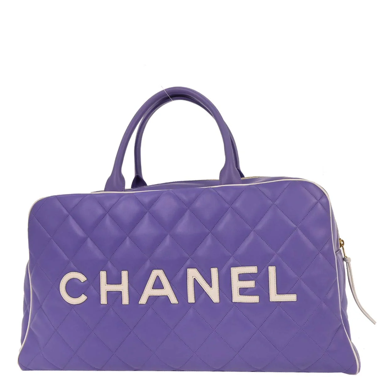 Chanel Purple 1994-1996 Calfskin Bowling Bag - Image 2