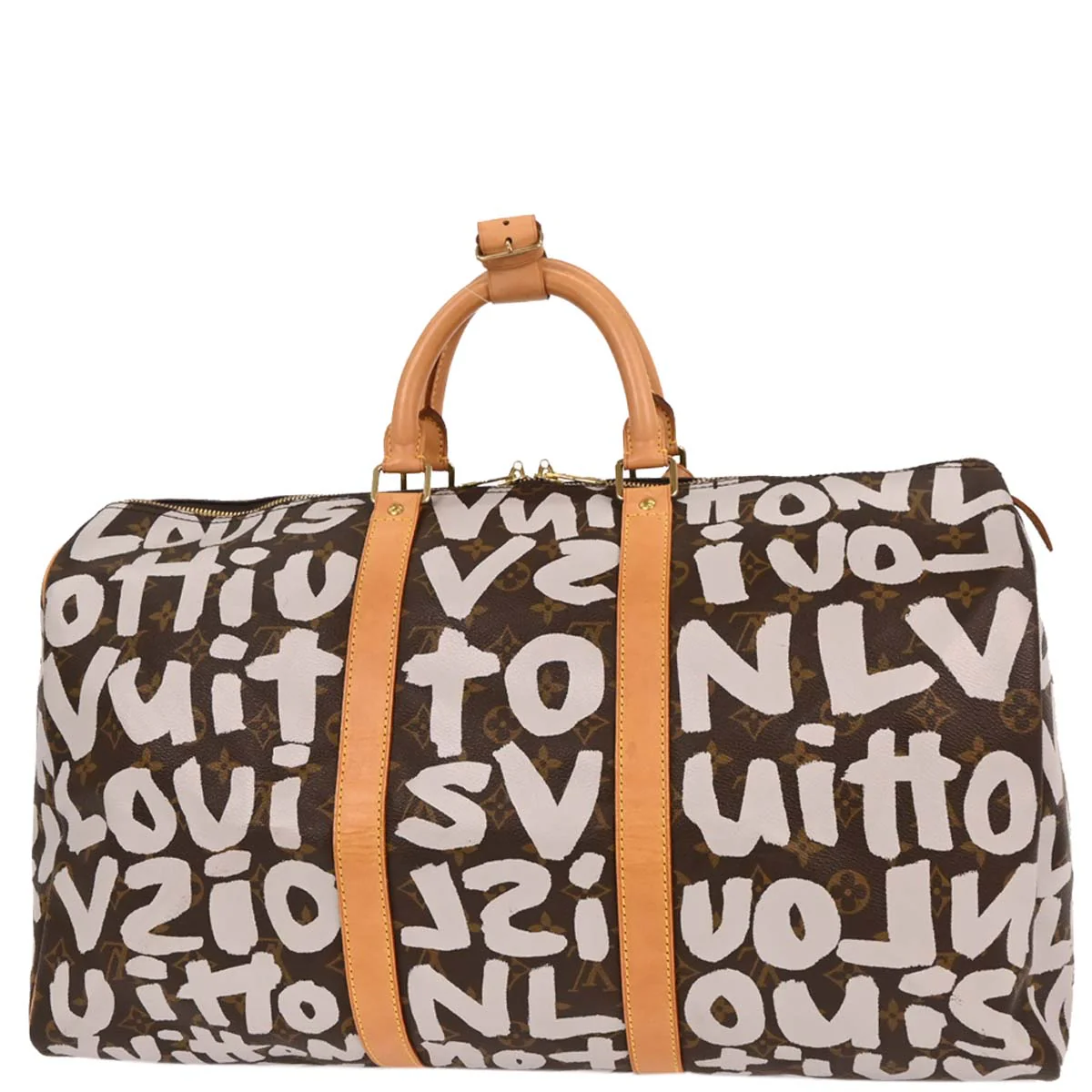 Louis Vuitton 2001 White Monogram Graffiti Keepall 50 Duffle Bag M92197 - Image 2