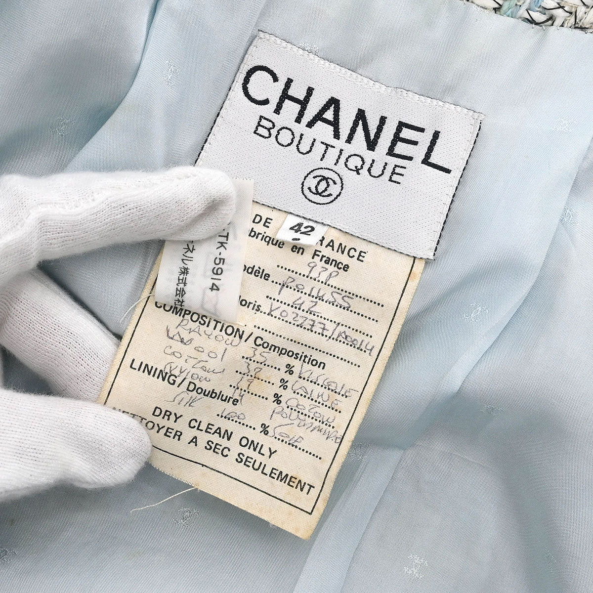 Chanel Single Breasted Jacket Light Blue #42 - Image 11