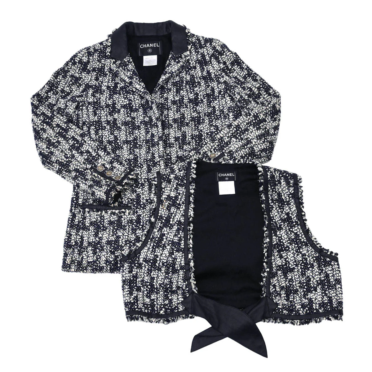 Chanel Set Jacket Vest Black #40 - Image 3