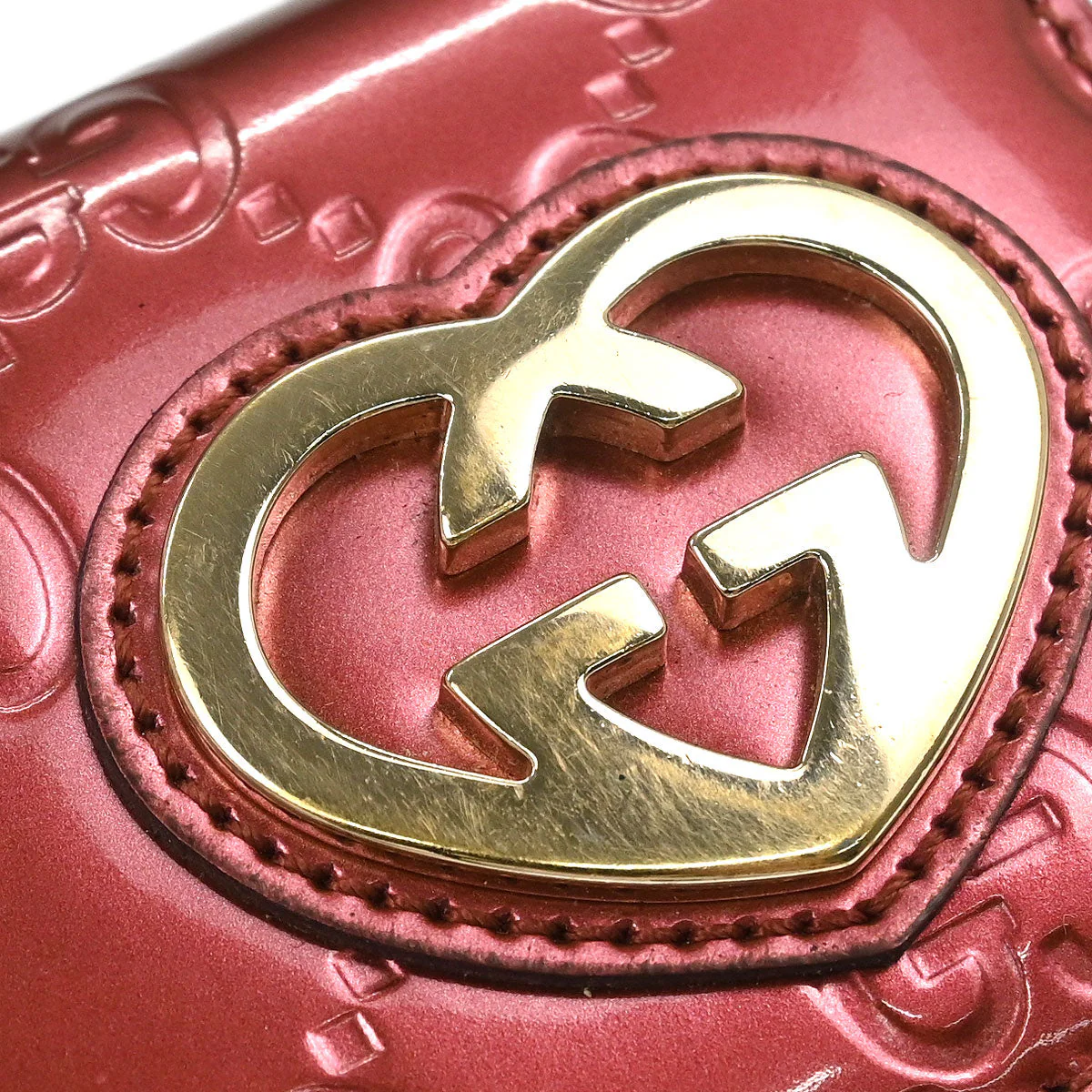 Gucci Pink Lovely Heart Guccissima Long Wallet - Image 3