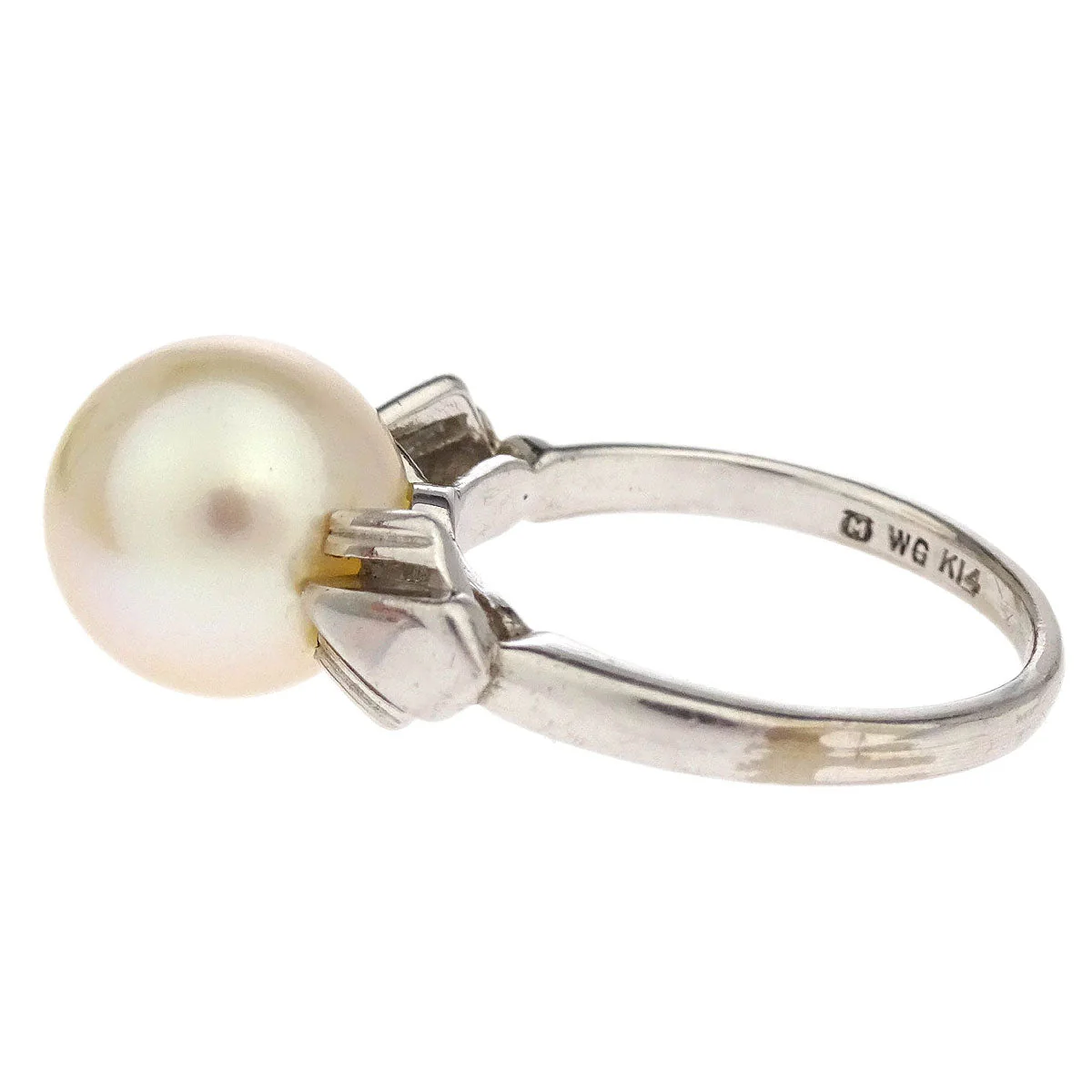Mikimoto Ring 14KWG Genuine Pearl Silver #49 - Image 3
