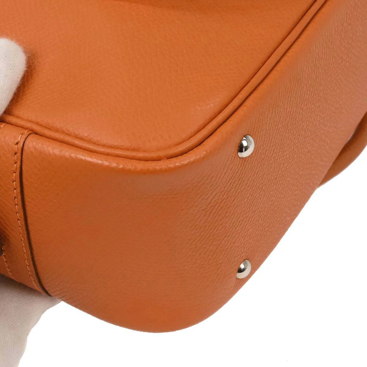 Hermes Orange Epsom Mini Plume Handbag - Image 4