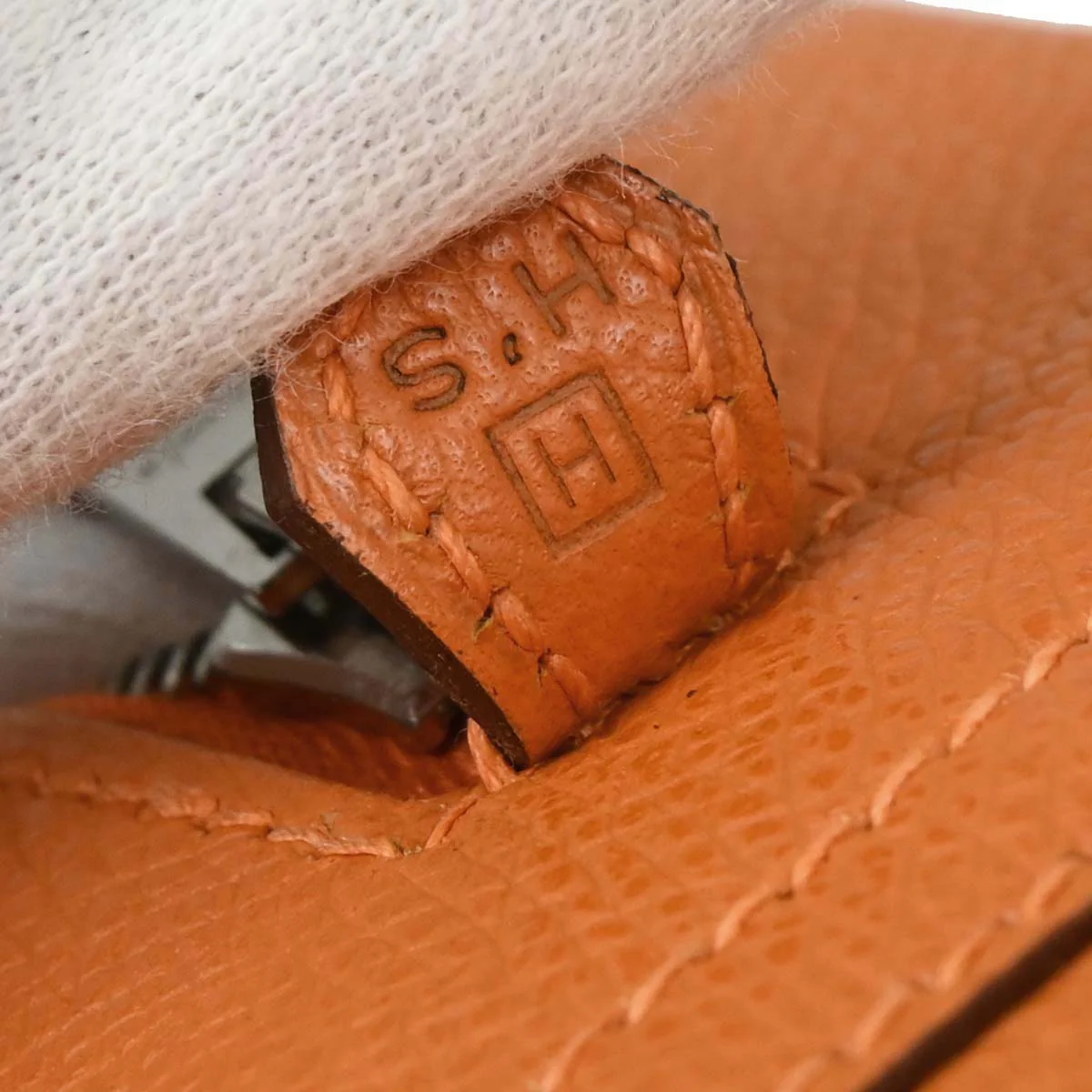 Hermes Orange Epsom Mini Plume Handbag - Image 9
