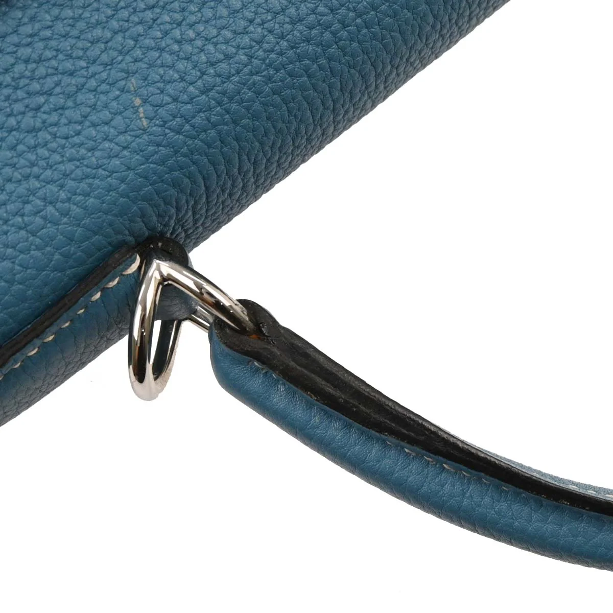 Hermes Blue Jean Togo Kelly 35 Retourne 2way Shoulder Handbag - Image 6