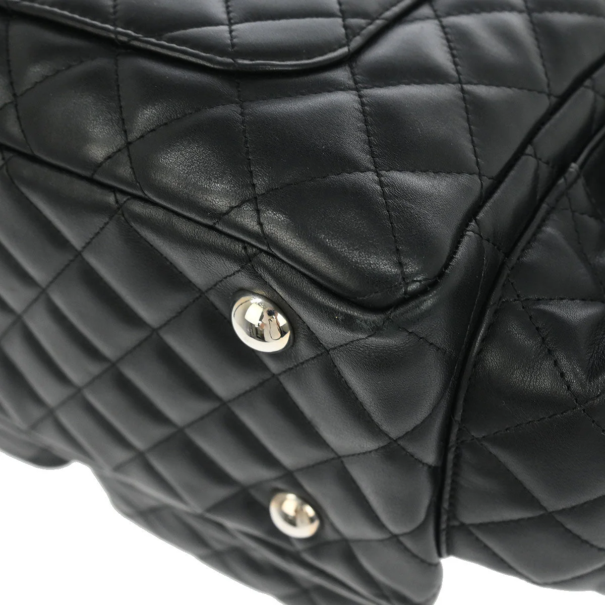 Chanel 2004-2005 Black Calfskin Cambon Ligne Reporter Bag - Image 6