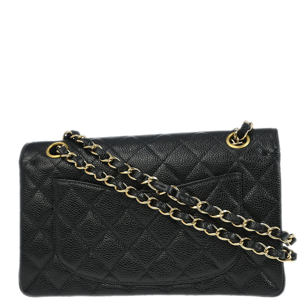 Chanel 2002-2003 Black Caviar Small Classic Double Flap Shoulder Bag - Image 2