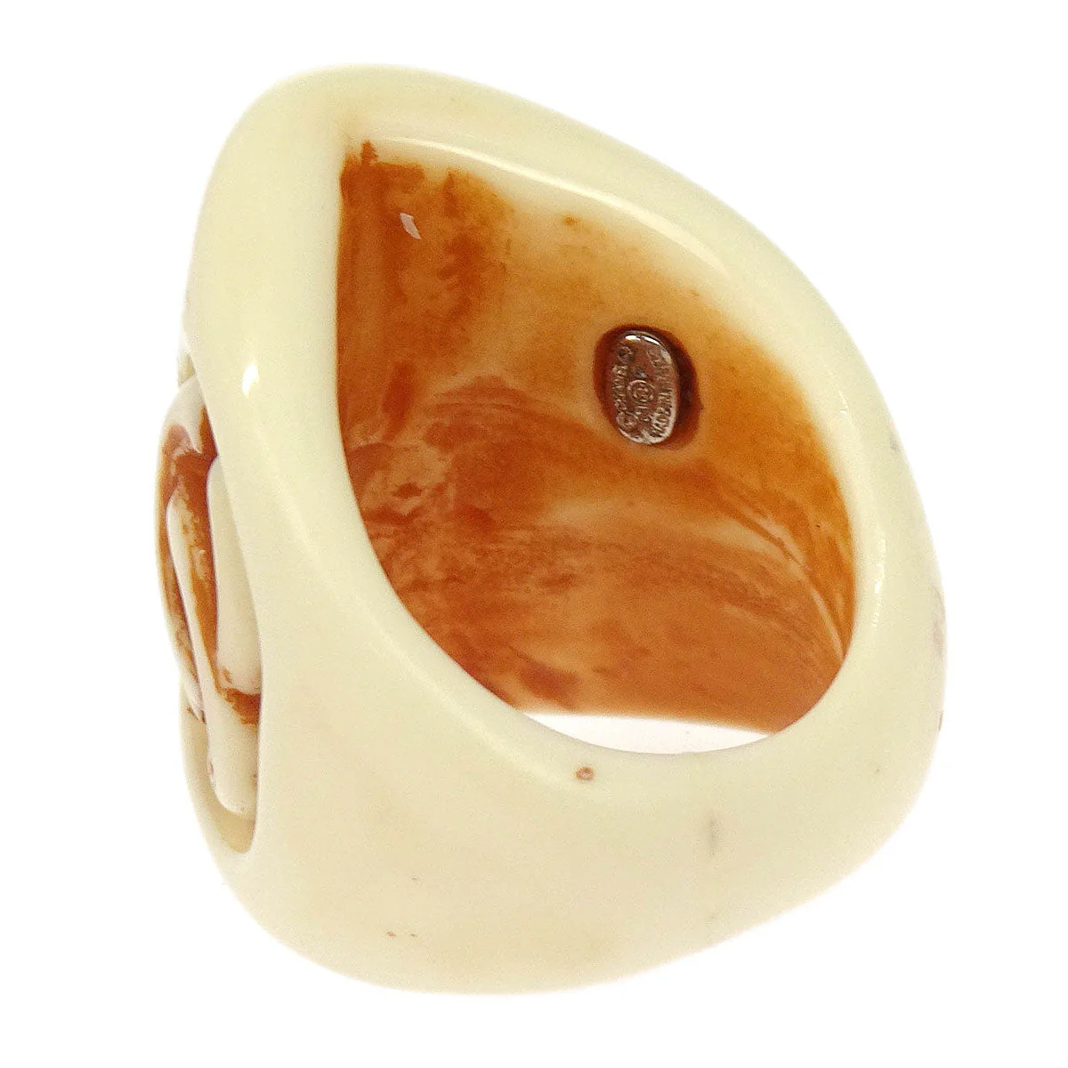 Chanel Ring Acrylic Ivory #52 01P - Image 3