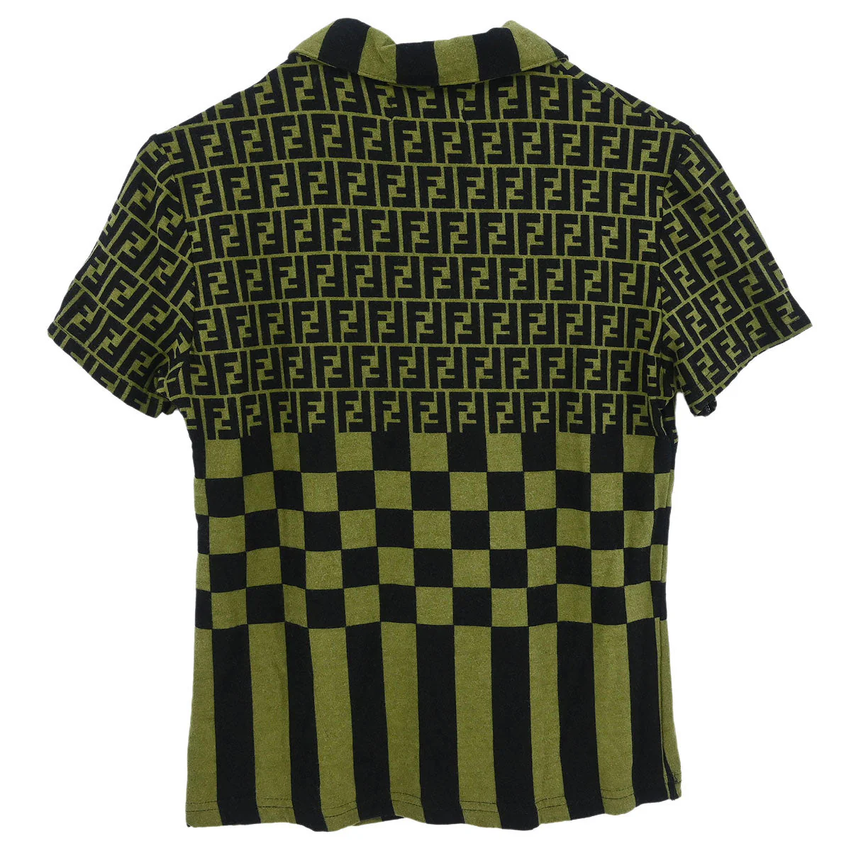 Fendi Polo Shirt Top Zucca Dark Green #44 - Image 2