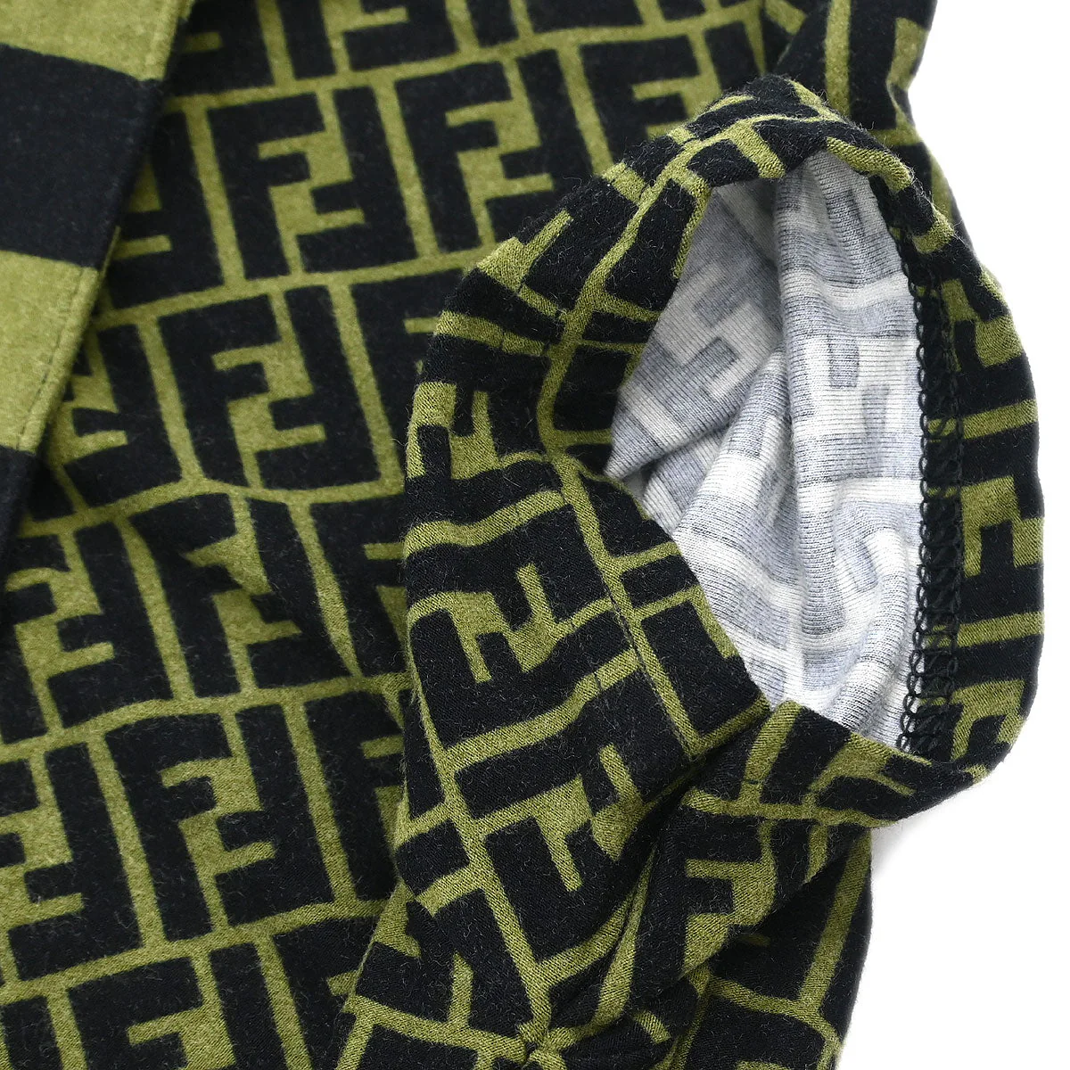 Fendi Polo Shirt Top Zucca Dark Green #44 - Image 4