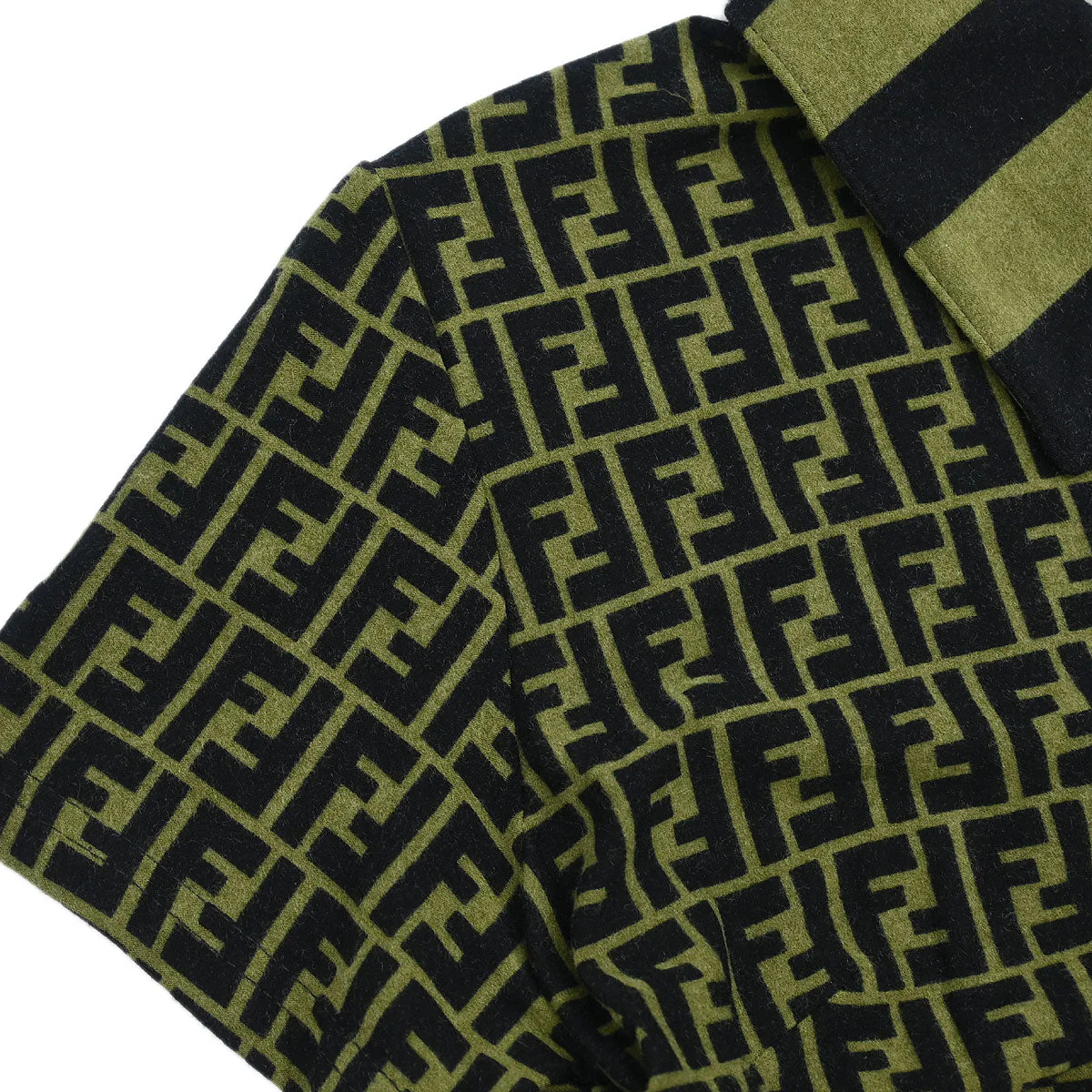 Fendi Polo Shirt Top Zucca Dark Green #44 - Image 5