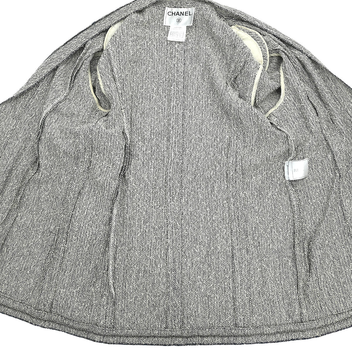 Chanel 1999 Single Breasted Jacket White Navy #40 - Image 7