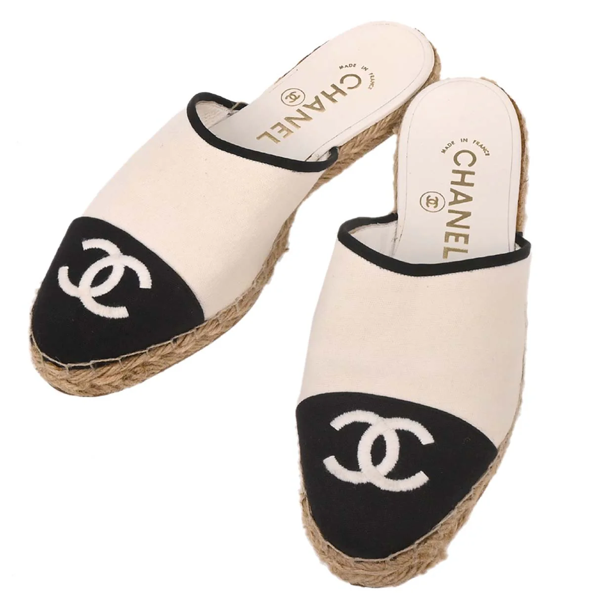 Chanel * Espadrilles Sabot Sandals Shoes #37