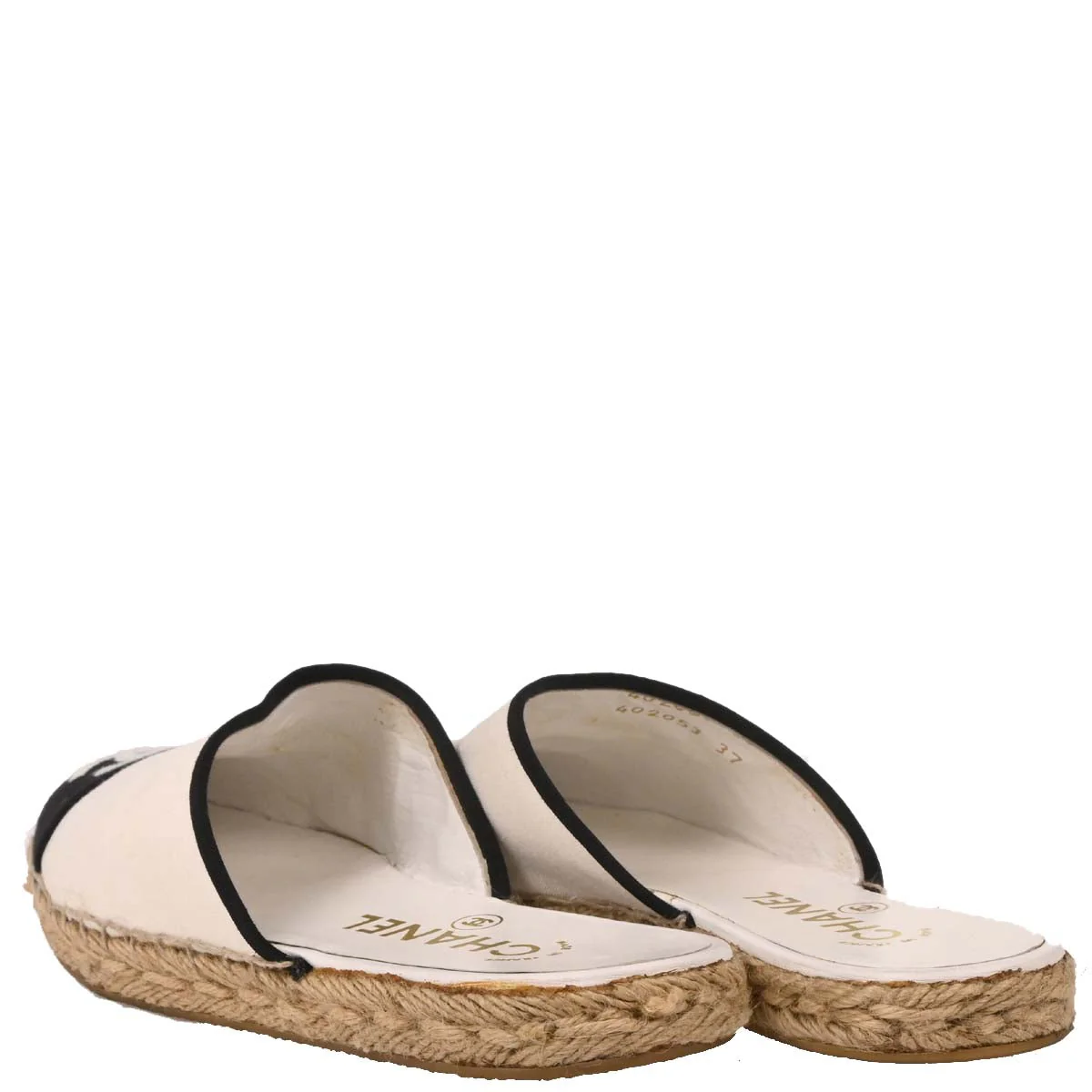 Chanel * Espadrilles Sabot Sandals Shoes #37 - Image 3