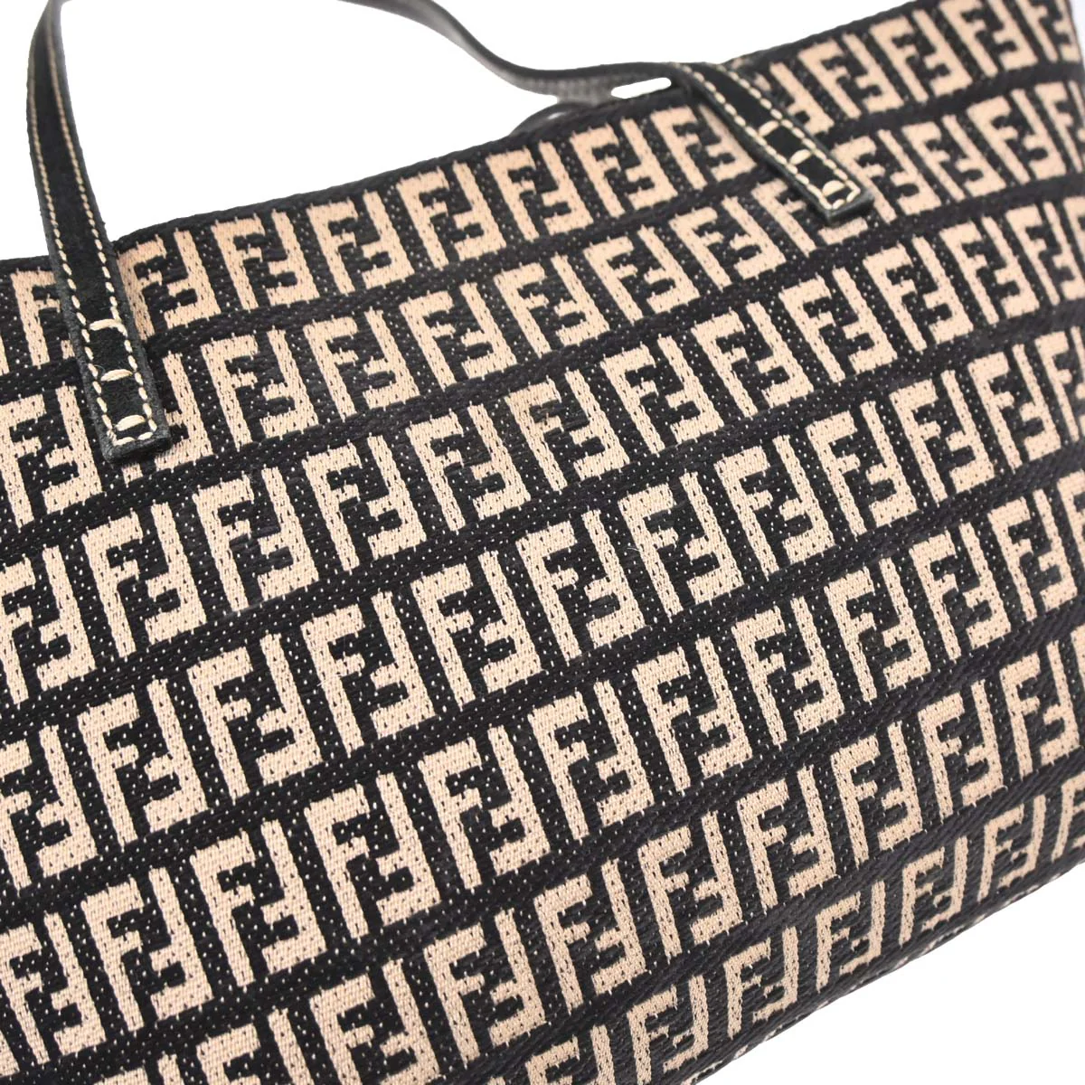 Fendi Black Zucchino Tote Handbag - Image 4