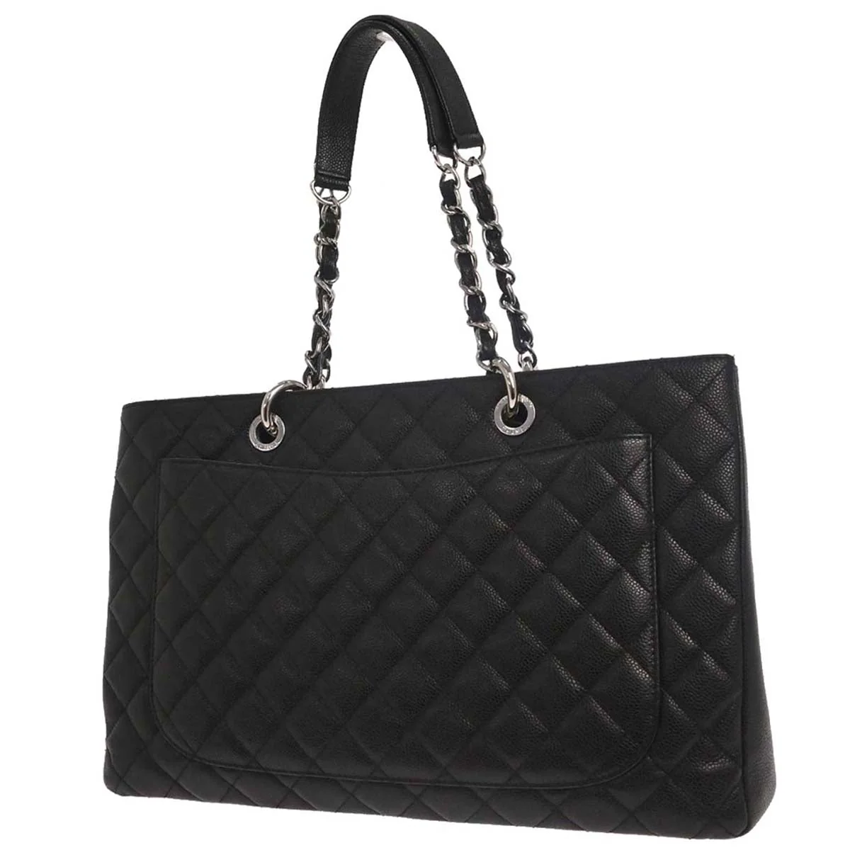 Chanel Black Caviar Skin Grand Shopping Tote GST XL Chain Handbag - Image 2