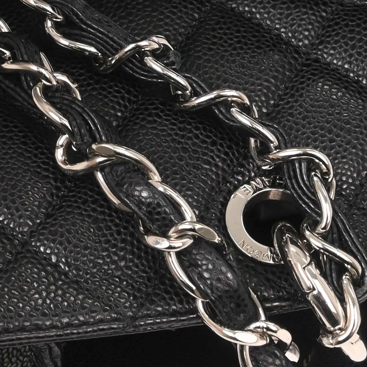 Chanel Black Caviar Skin Grand Shopping Tote GST XL Chain Handbag - Image 4