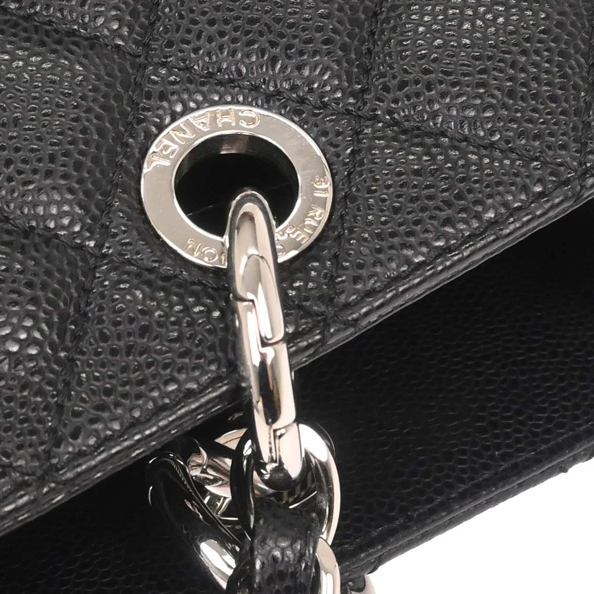 Chanel Black Caviar Skin Grand Shopping Tote GST XL Chain Handbag - Image 5