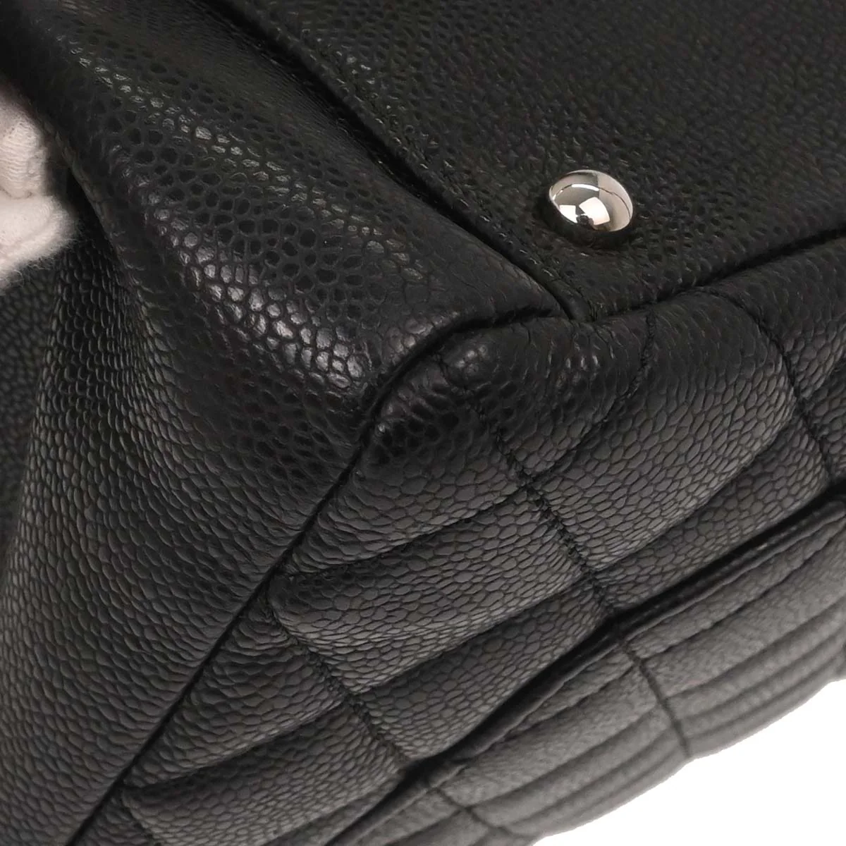 Chanel Black Caviar Skin Grand Shopping Tote GST XL Chain Handbag - Image 9