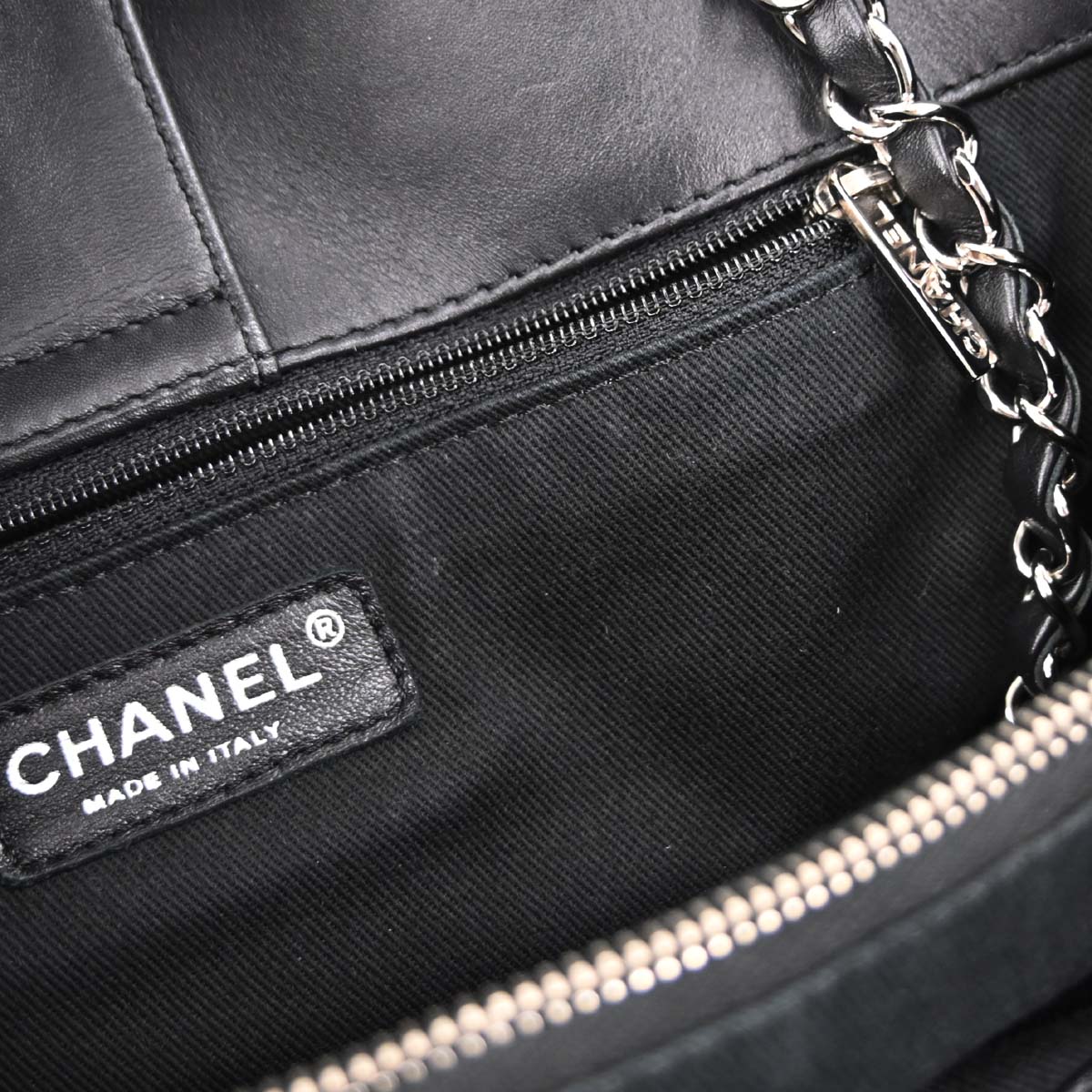 Chanel Black Perforated Calfskin Up In The Air Tote 2way Shoulder Chain Handbag - Image 19