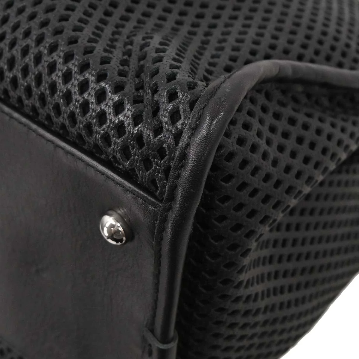 Chanel Black Perforated Calfskin Up In The Air Tote 2way Shoulder Chain Handbag - Image 6