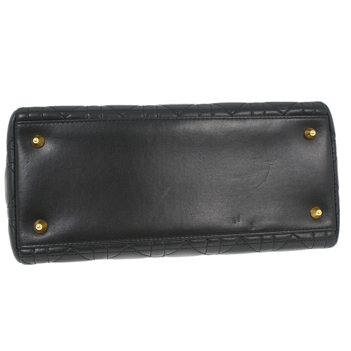 Christian Dior Black Lambskin Medium Lady Dior Cannage 2way Shoulder Handbag - Image 4