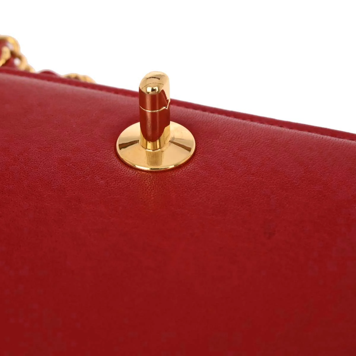 Chanel * 1989-1991 Red Lizard Turnlock Mini Full Flap Shoulder Bag - Image 17