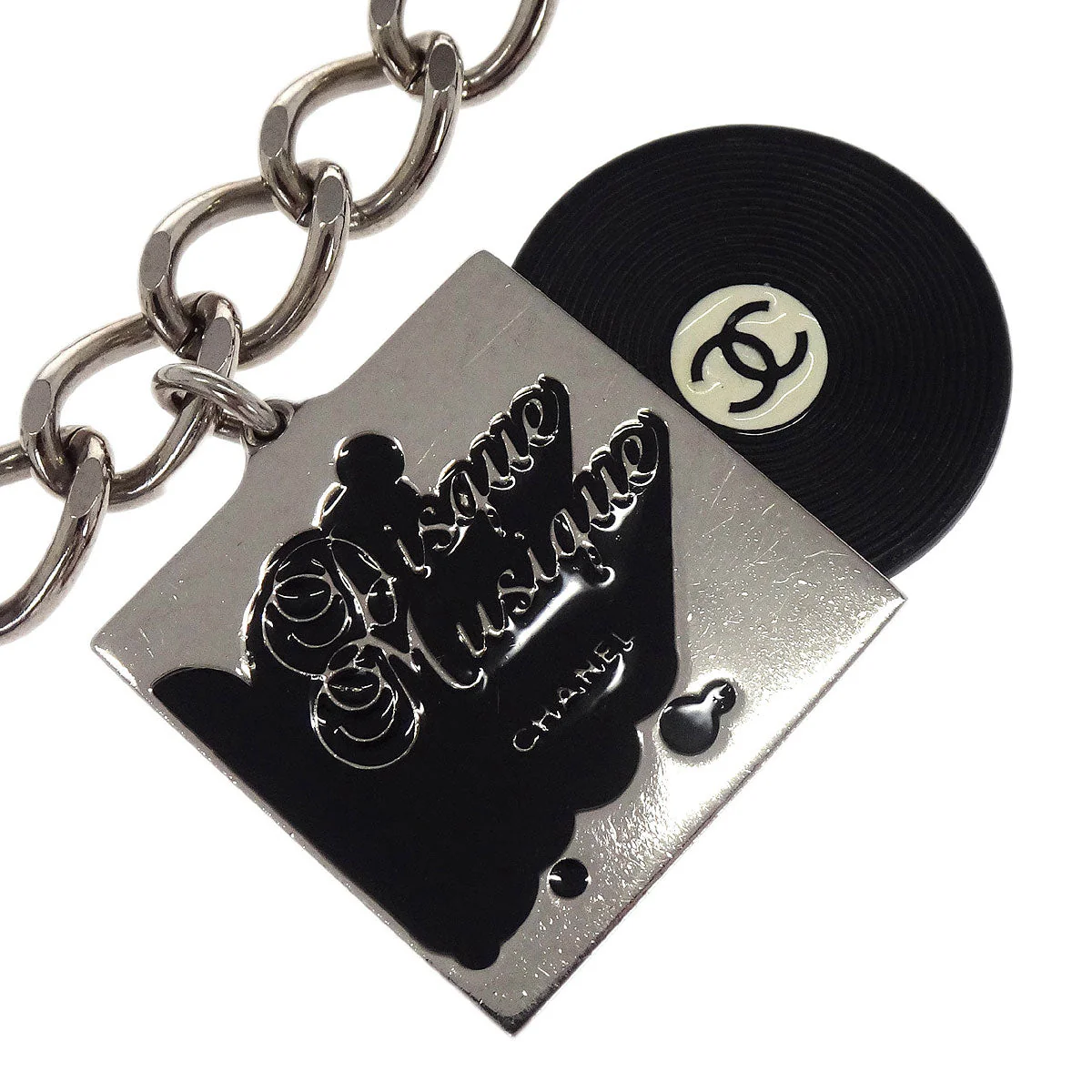 Chanel Record Cassette Tape Chain Belt Silver Rhinestone 04P - Image 2