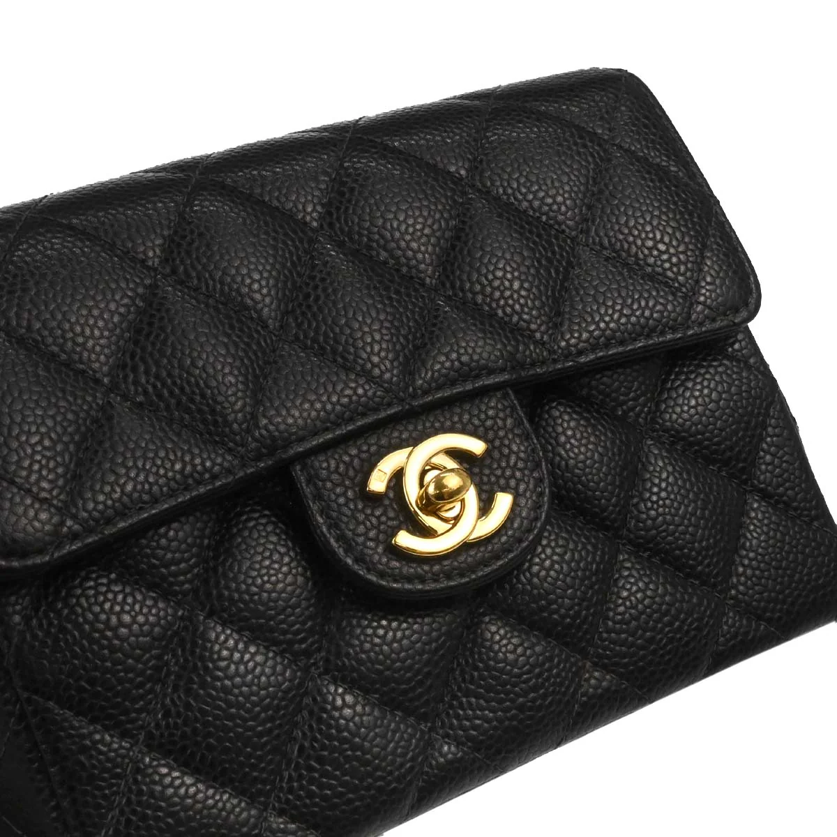 Chanel 2003-2004 Black Caviar Skin Mini Classic Square Flap Bag 17 - Image 10