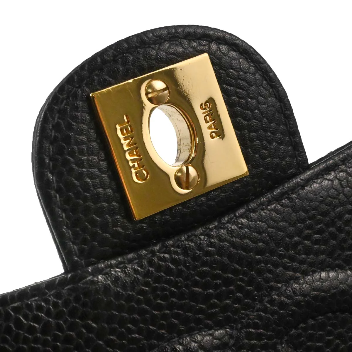 Chanel 2003-2004 Black Caviar Skin Mini Classic Square Flap Bag 17 - Image 15
