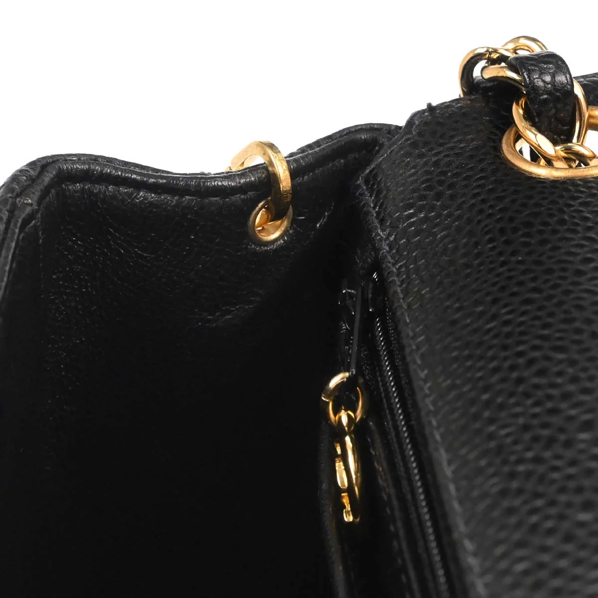 Chanel 2003-2004 Black Caviar Skin Mini Classic Square Flap Bag 17 - Image 17