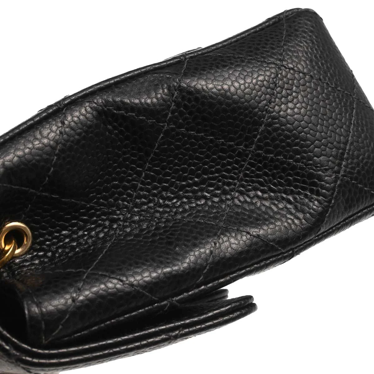 Chanel 2003-2004 Black Caviar Skin Mini Classic Square Flap Bag 17 - Image 9
