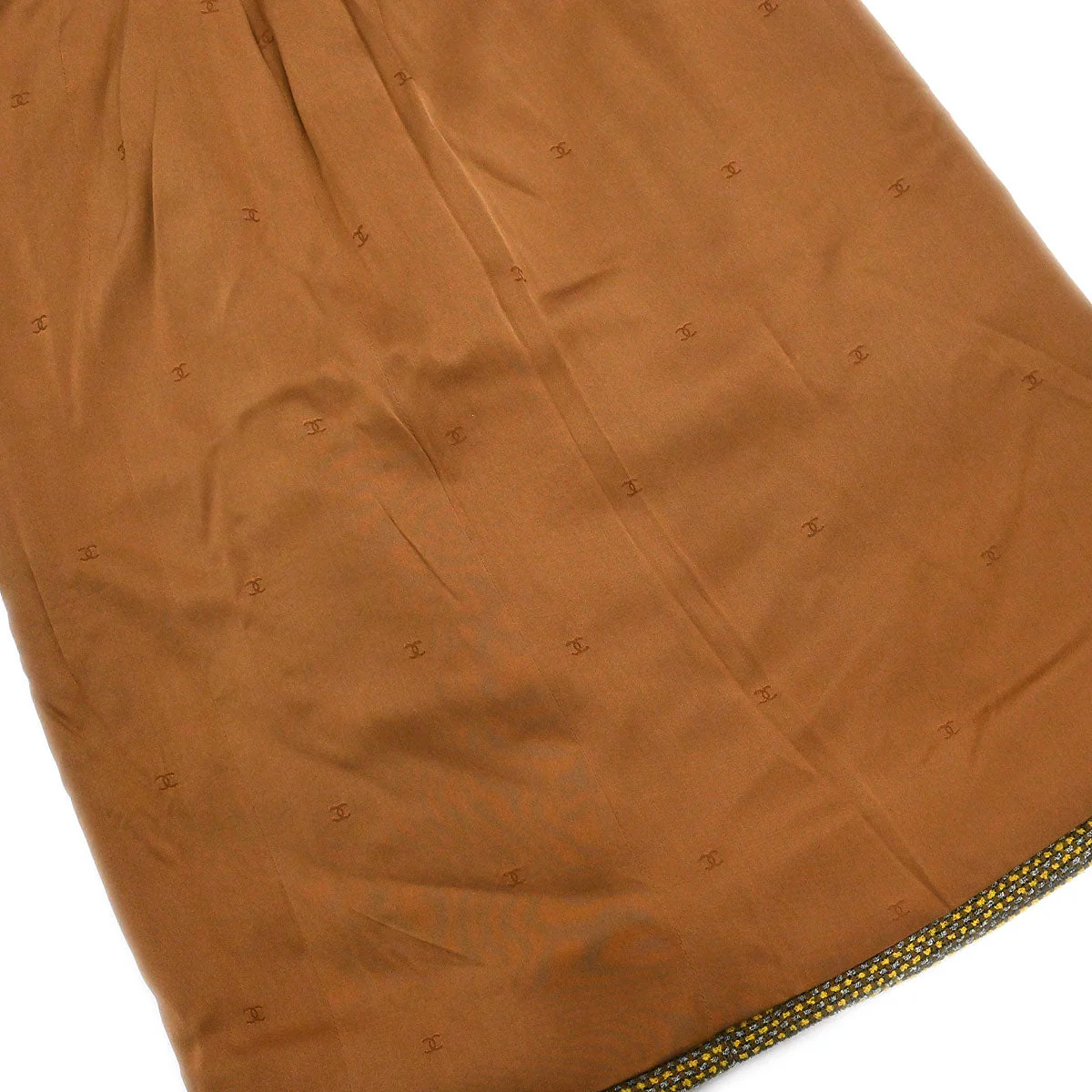 Chanel 1996 Setup Suit Jacket Skirt Tweed Brown #36 - Image 13