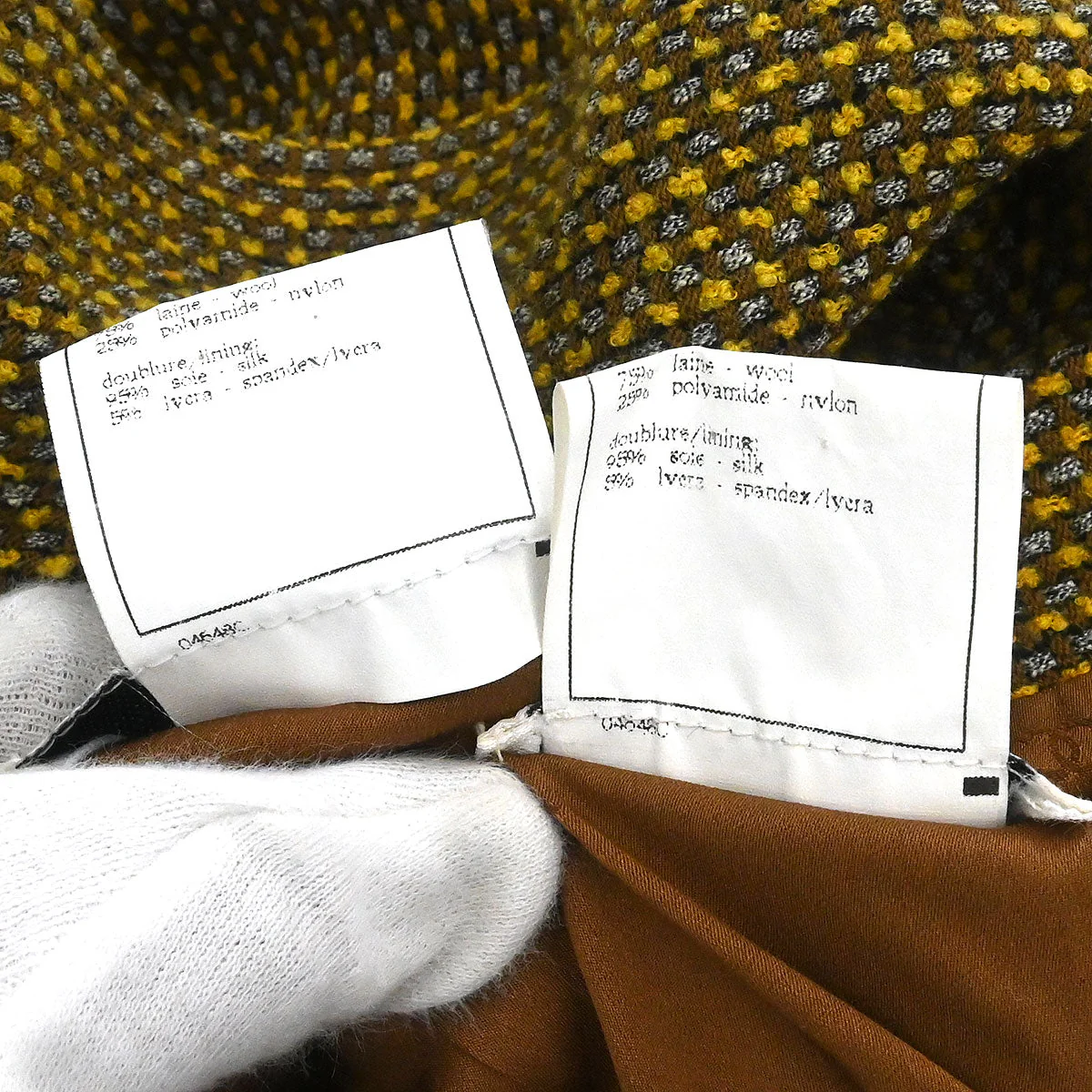 Chanel 1996 Setup Suit Jacket Skirt Tweed Brown #36 - Image 15