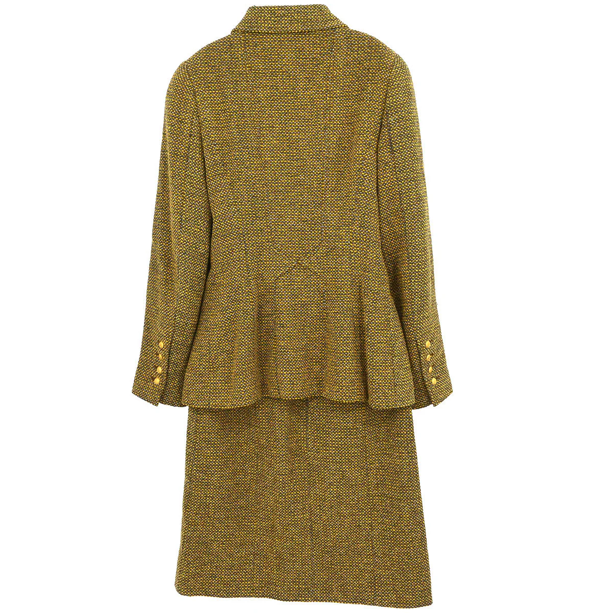 Chanel 1996 Setup Suit Jacket Skirt Tweed Brown #36 - Image 2