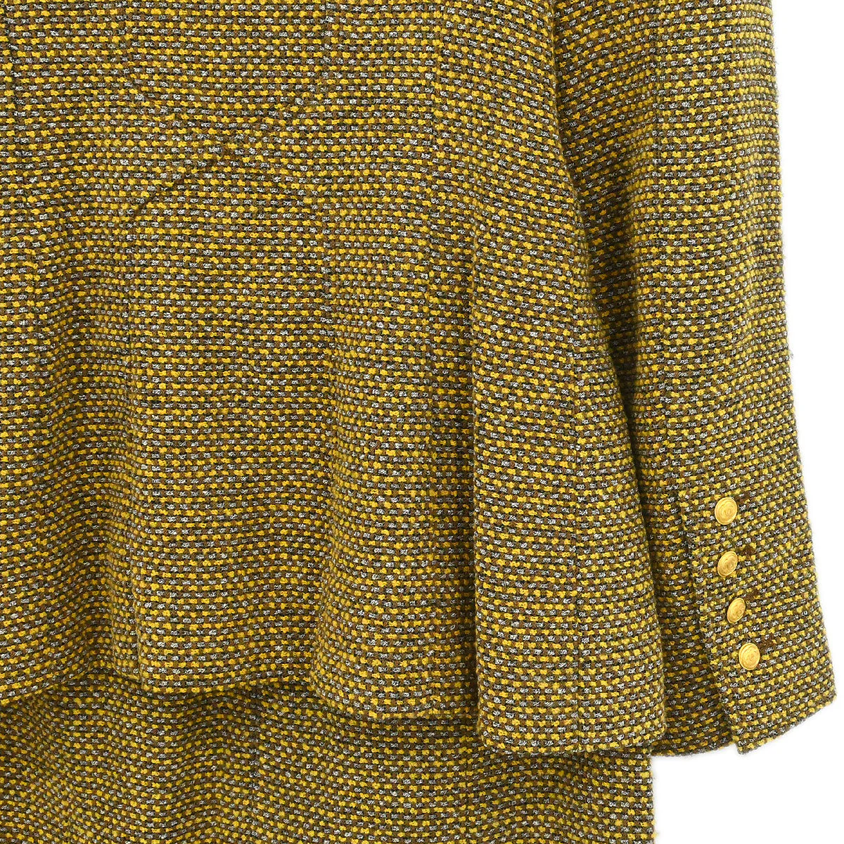 Chanel 1996 Setup Suit Jacket Skirt Tweed Brown #36 - Image 3